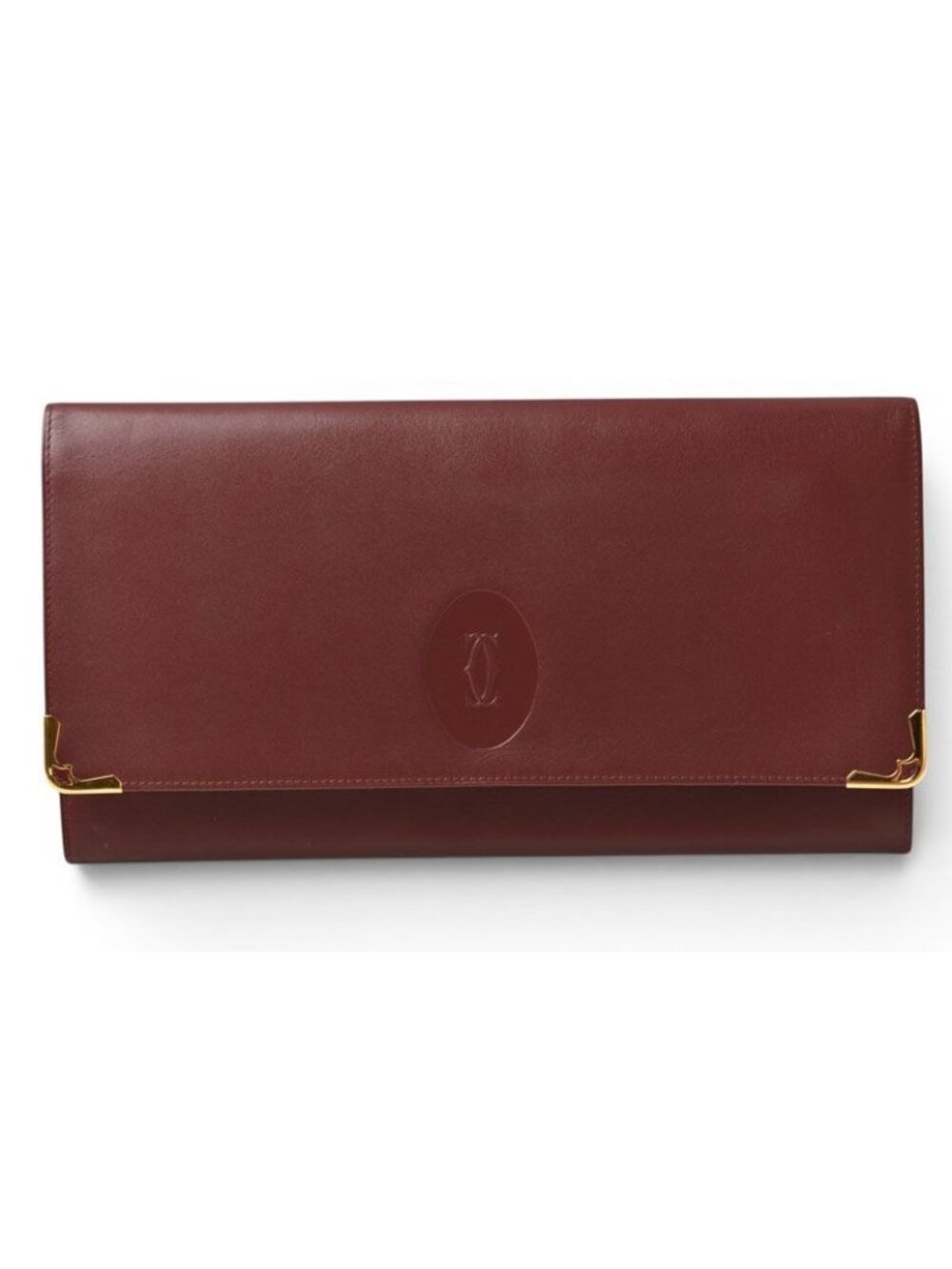 Cartier Clutch Business Must Line Vintage Leather Bordeaux